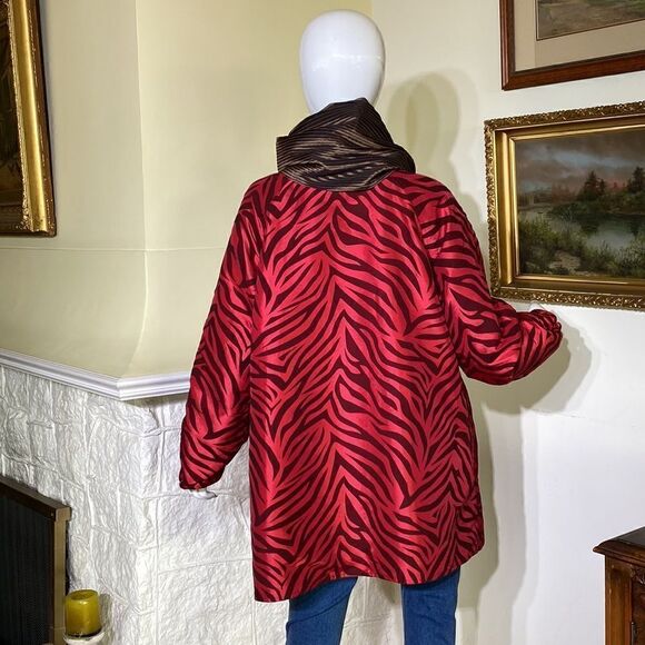 UBU Reversible Zebra Print Satin Car Length Coat - As New - Picture 6 of 14